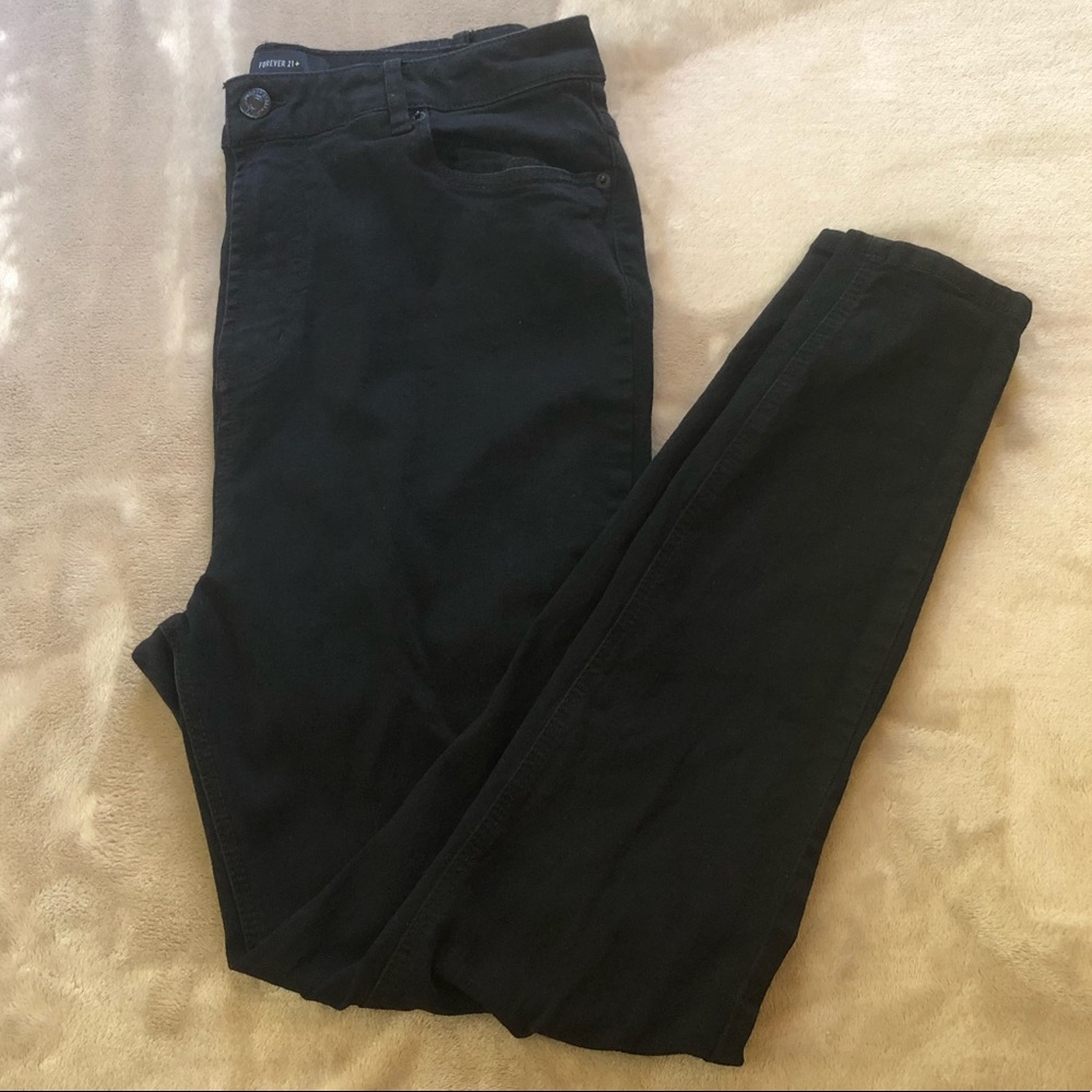 Forever 21 Black High Rise Skinny Jeans